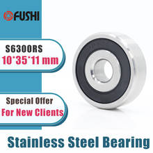 10PCS S6300RS Bearing 10*35*11 mm ABEC-3 440C Stainless Steel S 6300RS Ball Bearings 6300 Stainless Steel Ball Bearing 2024 - buy cheap