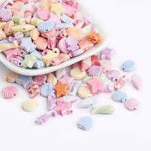 140-310pcs/50g Ocean Style Craft Style Acrylic Beads Drilled Mixed Color for DIY Jewelry Findings Hole: 2mm 2024 - buy cheap