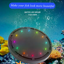 220v aquário led aquário bolha de ar luz tanque de peixes cortina de ar bolha disco de pedra multi-colorido decorações de aquário 12cm 2024 - compre barato