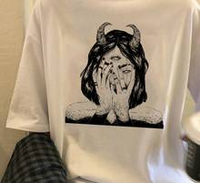 Kuakuayu HJN-Camiseta de tres ojos para niña y mujer, camiseta Vintage vegana, camiseta para mujer, camisetas Harajuku geniales para niña, ropa Punk de manga 2024 - compra barato