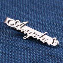 Broche de plata de ley personalizado, pin de moda, logotipo, insignia de nombre, Carta exclusiva, clip de corbata, hebilla de bufanda 2024 - compra barato