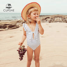 Cupshe maiô listrado costas nuas, maiô de peça única para meninas e meninas, roupa de banho para crianças 2020 12 anos 2024 - compre barato