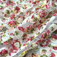 Fashion mesh chiffon lace rosette with clothing fabrics three-dimensional flower wedding decoration skirt fabric 2024 - buy cheap
