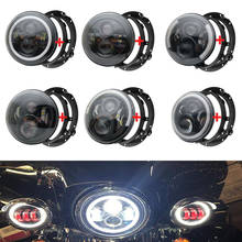 7inch" H4 LED Motorcycle Headlight with Hi/Lo Beam 7inch Headlamp Mounting Bracket Ring For motorcycles Touring Road King. 2024 - buy cheap