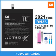 Xiao mi bateria do telefone original bn36 para xiaomi mi 6x mi6x mi a2 mia2 2910mah bateria de substituição de alta qualidade com ferramentas gratuitas 2024 - compre barato