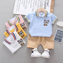 2021 Summer Baby Boys Clothes Sets Children New Short Sleeve Cotton Cartoon Bear Shirt + Casual Shorts 2Pcs 0-4 Years Old 2024 - buy cheap