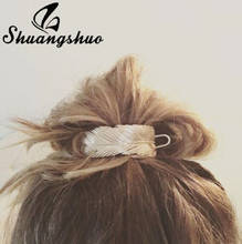 Shuangshuo-Pinza para el pelo con hojas Vintage para mujer y niña, pasador de Metal con plumas geométricas triangulares, elegante, accesorio para la cabeza 2024 - compra barato