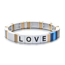 Женский эластичный браслет с эмалью, белый браслет с надписью «LOVE», 2021 2024 - купить недорого