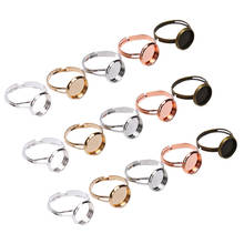 10pcs/lot Adjustable Blank Ring Base Cabochons Cameo Setting For DIY Ring Jewelry Findings Making Accessories Hot 2024 - buy cheap