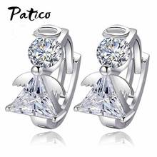 Retro 925 Sterling Silver Cute Crystal Earrings For Women Girls CZ Cubic Zirconia Fashion Jewelry 2021 Trend 2024 - buy cheap