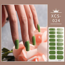 Green Colorful Nail Stickers Fashion Nail Stickers Pure Solid Color Decals Plain Stickers Designer Nail Decals Last Update Shiny 2024 - buy cheap