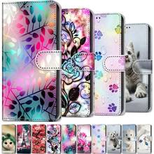 Lovely Painted Wallet Cover For Etui Motorola Moto E7 Plus E6 Play E 2020 G Stylus G8 Power G9 Play Wolf Dog Cat Tiger Box DP08F 2024 - buy cheap