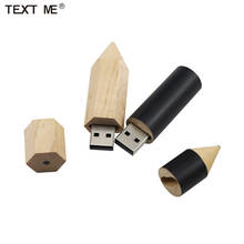 TEXT ME wood pencil usb flash drive 64GB usb2.0  pen drive 4GB 8GB 16GB 32GB usb2.0 pendrive 2024 - buy cheap