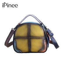 iPinee Multi-color Cow Leather Small Size Handbag Lady Genuine Leather Vintage Retro Cute Saddle Messenger Bag for Women 2024 - buy cheap