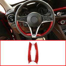 Real Carbon Fiber Car Steering Wheel Decoration Cover For Alfa Romeo Giulia Stelvio 2017-2019 Steering Wheel Protection Frame 2024 - buy cheap