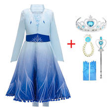 Коллекция 2020 года, платья Анны и Эльзы для девочек новые костюмы Снежной Королевы для детей, платье для костюмированной вечеринки платье принцессы, disfraz Fantasia infantil menina congelados 2024 - купить недорого
