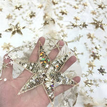 Кружевная ткань с вышивкой и звездами Lace155, модные женские платья, одежда для сцены, декоративная ткань, шторы для свадебного платья 2024 - купить недорого