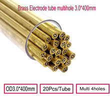 Tubo de electrodo de latón OD3.0 * 400mm de longitud, multiagujeros, 20 piezas por tubo para máquina de troquelado EDM 2024 - compra barato
