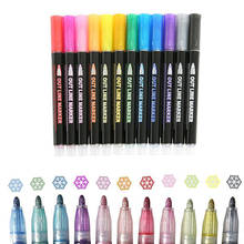 Double line art marker pen outline pen fountain pen stationery art drawing pen flash pen highlighter marker 8/12 colors 2024 - buy cheap