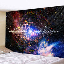 Tapeçaria de parede estrelado universo espaço aurora, para decoração de dormitório, tecido impresso exclusivo, tamanho grande, venda imperdível 2024 - compre barato
