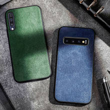 Capa de celular de camurça e couro para samsung, capa traseira, galaxy s7 edge s8 s9 plus note 8 9 a5 j5 j7 a7 a8 j6 a10 a20 a30 a40 a60 a80 m40 2024 - compre barato