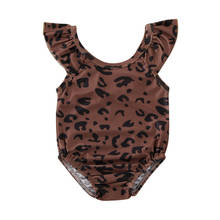 Fantasia infantil estampa de leopardo, roupa de banho para meninas, trajes de banho para verão sem mangas 2024 - compre barato