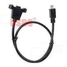 Mini USB hembra negro de alta calidad con orificio de tornillo, cable de extensión macho a hembra, Puerto en T, 5 pines 2024 - compra barato