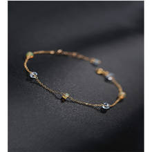 DMBS025 Starry Faceted Aquamarine Bracelet Female Gemstones Yellow 14K Gold Injection Opal Bracelet Gift 2024 - buy cheap