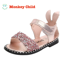 Sandalias con Orejas de conejo para niñas pequeñas, zapatos de princesa ostentosos, antideslizantes, de 1 a 6 años, verano 2021 2024 - compra barato