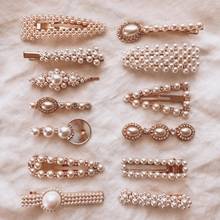 Best lady Trendy Simulated Pearls Hair Clips Letter Face Hair Jewelry Cute Wedding Elegant Hair Pins for Women Hair Bobby Pins 2024 - buy cheap
