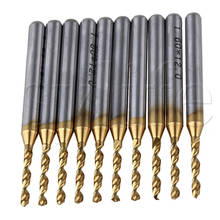10pcs 1.6mm Titanium Coated Carbide 1/8" PCB Jewelry Tools CNC Drill Bit Router 2024 - buy cheap