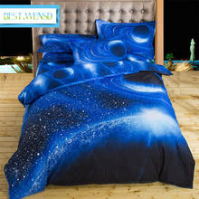 Jogo de cama nebala, roupa de cama com estrela do espaço externo, de poliéster, lençol plano, capa de edredom, travesseiro 2024 - compre barato