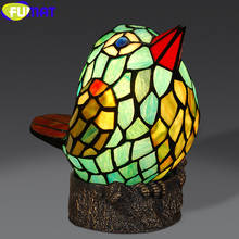 FUMAT Tiffany Style Desk Lamp Multicolor Stained Glass Bird Angry Flyer Table Light Decor Remote Control Night Lighting For Gift 2024 - buy cheap