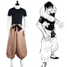 Anime jujutsu kaisen cosplay touji fushiguro cosplay traje calças superiores roupas halloween carnaval terno 2024 - compre barato