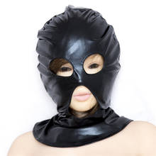 Máscara de cuero de PU BDSM Toys, capucha acolchada para los ojos, máscara de arnés para sujetar la cabeza, BDSM Bondage Gimp, máscara de Halloween, Juguetes sexuales 2024 - compra barato