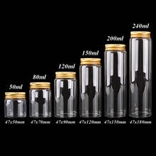 12pcs 50ml 80ml 120ml 150ml 200ml 240ml Glass Bottles with Golden Aluminum Lids Spice Bottles 6 SIzes U-pick 2024 - buy cheap