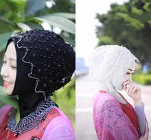 Lenço muçulmano, 2 peças, moda feminina, cachecol islâmico, xale, turbante 2024 - compre barato