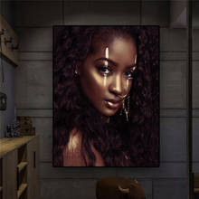Pintura de tela, preto e branco, africano, nude, feminina, poster nórdico, impressão, imagem de arte de parede escandinavo para sala de estar 2024 - compre barato