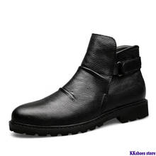 Super Warm Winter Boots Genuine Leather Men Shoes Handmade Fur Ankle Men Boots Waterproof Autumn Winter Outdoor Footwear 2024 - buy cheap