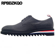 2021 Genuine Leather Fashion Lace Up Blue Real European Brand Deluxe Oxfords British Casual Shoes Italian Men Plus Size Italy 11 2024 - buy cheap