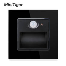 Minitiger-lámpara para porche/pasillo/esquina/escalera, interruptor de luces de pie de pared, Sensor de cuerpo humano, Panel de cristal, novedad 2024 - compra barato