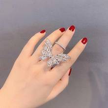 Luxury High Grade Jewelry Charm Butterfly With Cubic Zircon Double Layer Design Fashion S925 Rings For Women Wedding Party Gifts 2024 - buy cheap