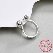 925 пробы серебряные украшения, большие и маленькие двойные шарики, открытые кольца для женщин, S-R167 anillos 2024 - купить недорого