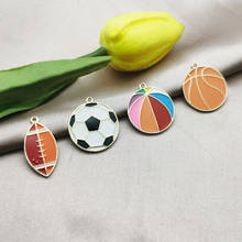 10pcs  Sport Ball Baseball  Football Basketball  Metal Enamle Charms Craft  Pendant for Earring Necklace  DIY Bracelet  Making 2024 - buy cheap