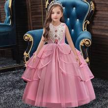 Vestido de inverno infantil, vestido de natal para meninas, roupas de casamento para meninas, vestido floral de outono, vestido longo de adolescente, vestido de festa de menina 2024 - compre barato