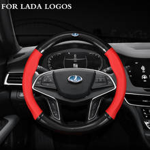 ENJADA New Leather Car Steering Wheel Cover Anti-slip For LADA Priora Kalina Granta Xray X-Ray 2014 2015 2016 2017 2018 - 2021 2024 - buy cheap