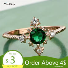 Visisap Exquisite Green Zircon Cross Ring Lady Accessories Christmas Presents Rings for Women Vintage Jewelry Supplier B2430 2024 - buy cheap