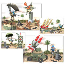 WW2 Military Series Training Base Soldier Parachute Artillery Weapon Accessories Building Blocks Bricks Toys Gifts 2024 - buy cheap