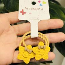 2Pcs Smile Star Girls Hair Accessories Children Rubber Bands Scrunchies Elastic Hair Bands Kids Headband Decorations Ties Gum 2024 - buy cheap