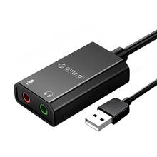 ORICO-tarjeta de sonido externa USB para auriculares, adaptador de micrófono de 3,5mm a conector de 3,5mm, adaptador de Cable de auriculares y micrófono 2024 - compra barato